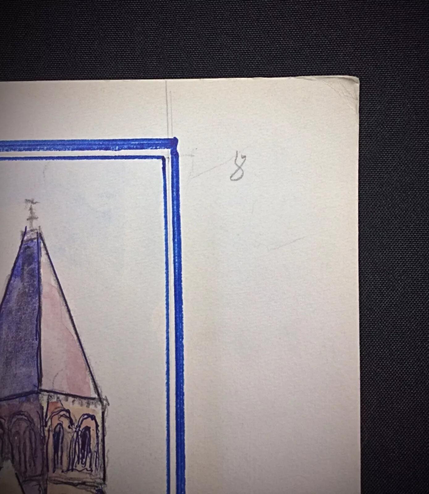 Affascinante acquerello del XX secolo di M. Duriez - 