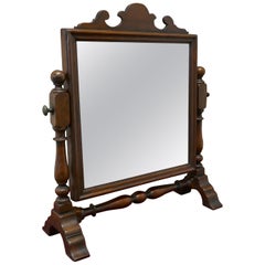 Charming Adam Style Oak Swing Toilet or Dressing Table Mirror