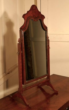 Charming Adam Style Walnut Swing Toilet or Dressing Table Mirror