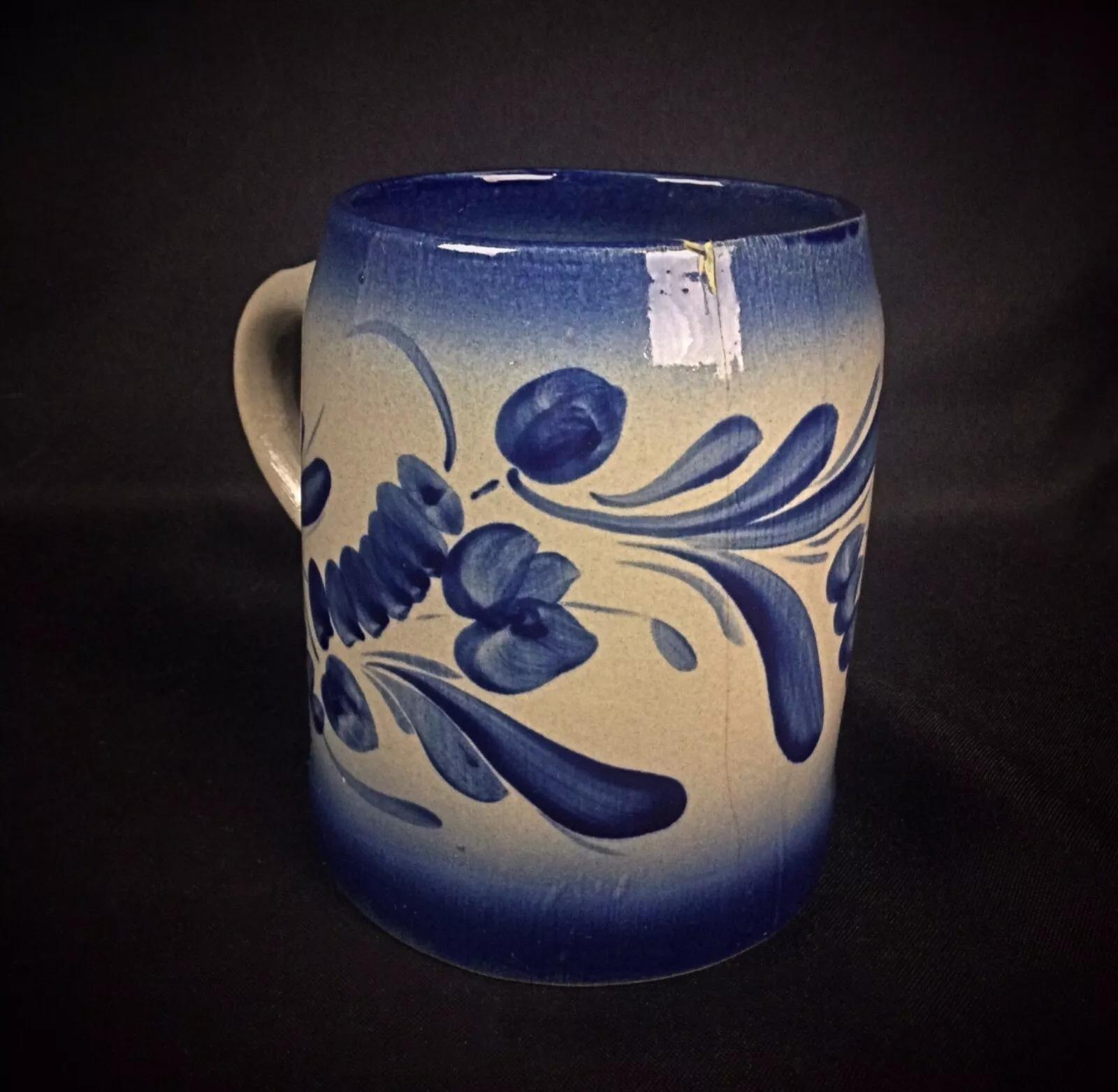 Sconosciuto Incantevole tazza in gres dell'Alsazia firmata da Dany Tonin - Design floreale - 2Y277 in vendita