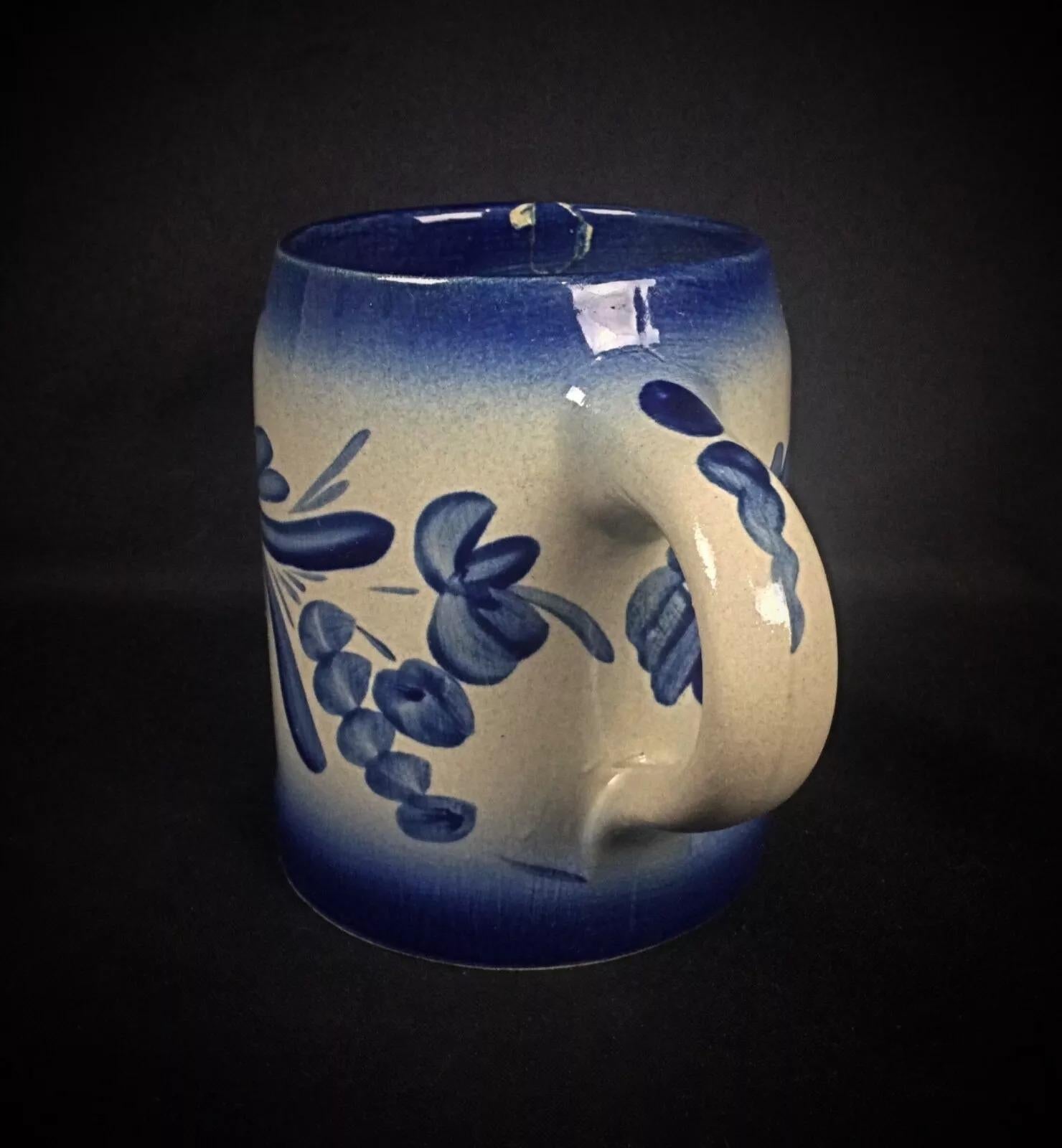 Incantevole tazza in gres dell'Alsazia firmata da Dany Tonin - Design floreale - 2Y277 In condizioni buone in vendita a Bordeaux, FR