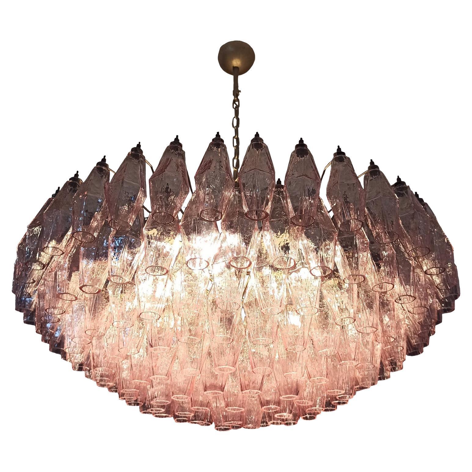 Charming Amazing Murano glass Chandelier - 185 PINK poliedri