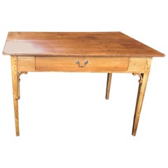 Antique Charming and Versatile French Scrubbed Pine Dining Table or Desk