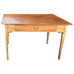 Charming and Versatile French Scrubbed Pine Dining Table or Desk