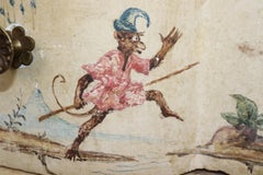 Charmante et fantaisiste comode italienne vénitienne en faux marbre Verdi décorée à la peinture