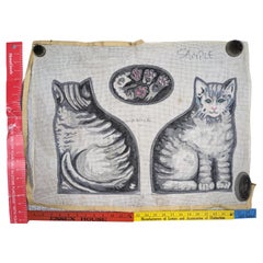 Vintage Charming Animal Needlepoint Pillow Blanks, Lou Gartner Estate