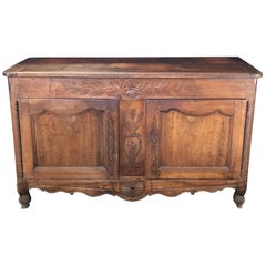 Charming Antique Carved Walnut French Provincial Sideboard Cabinet Buffet