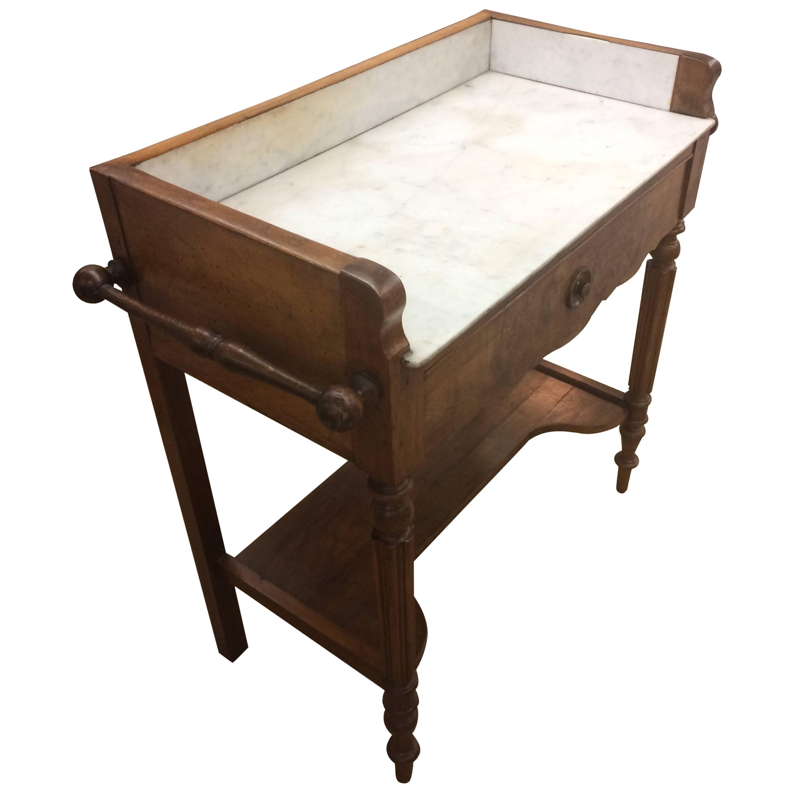 Charming Antique English Regency Mahogany and Marble Mixing Table