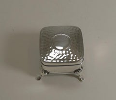 Charming Antique English Sterling Silver Ring Box, 1905