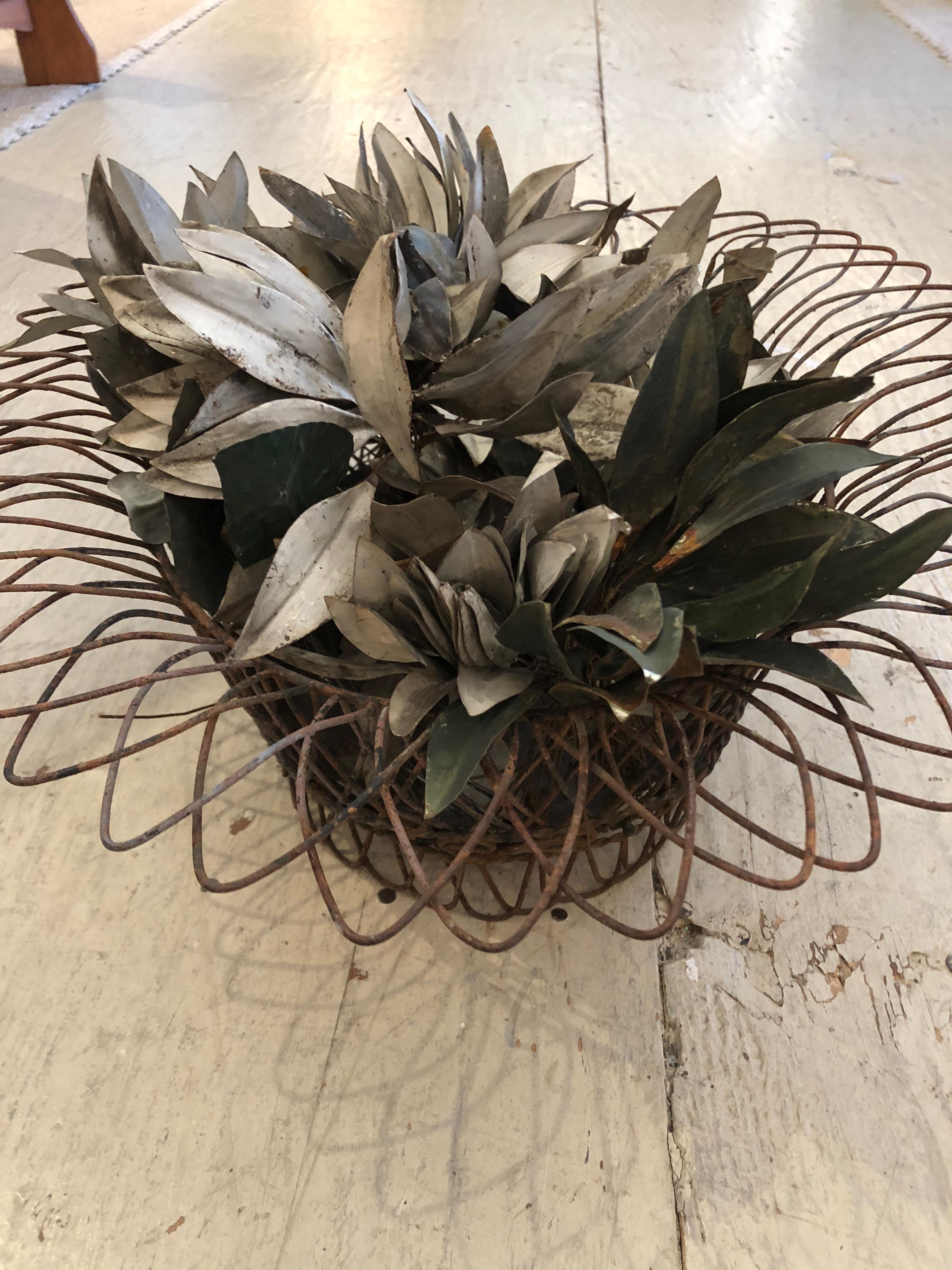 metal basket planter