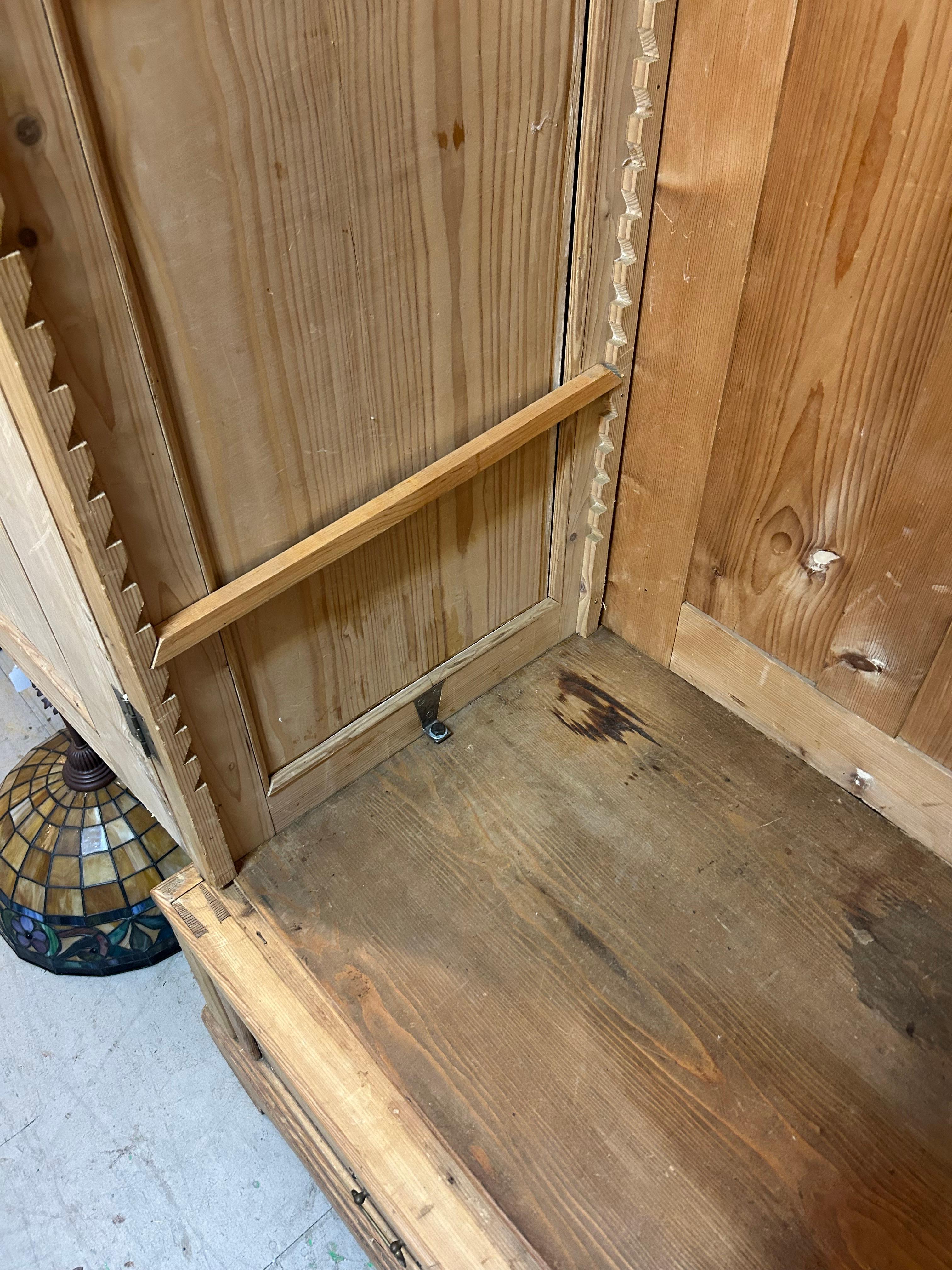 Charming Antique Irish Pine Armoire Cabinet For Sale 5