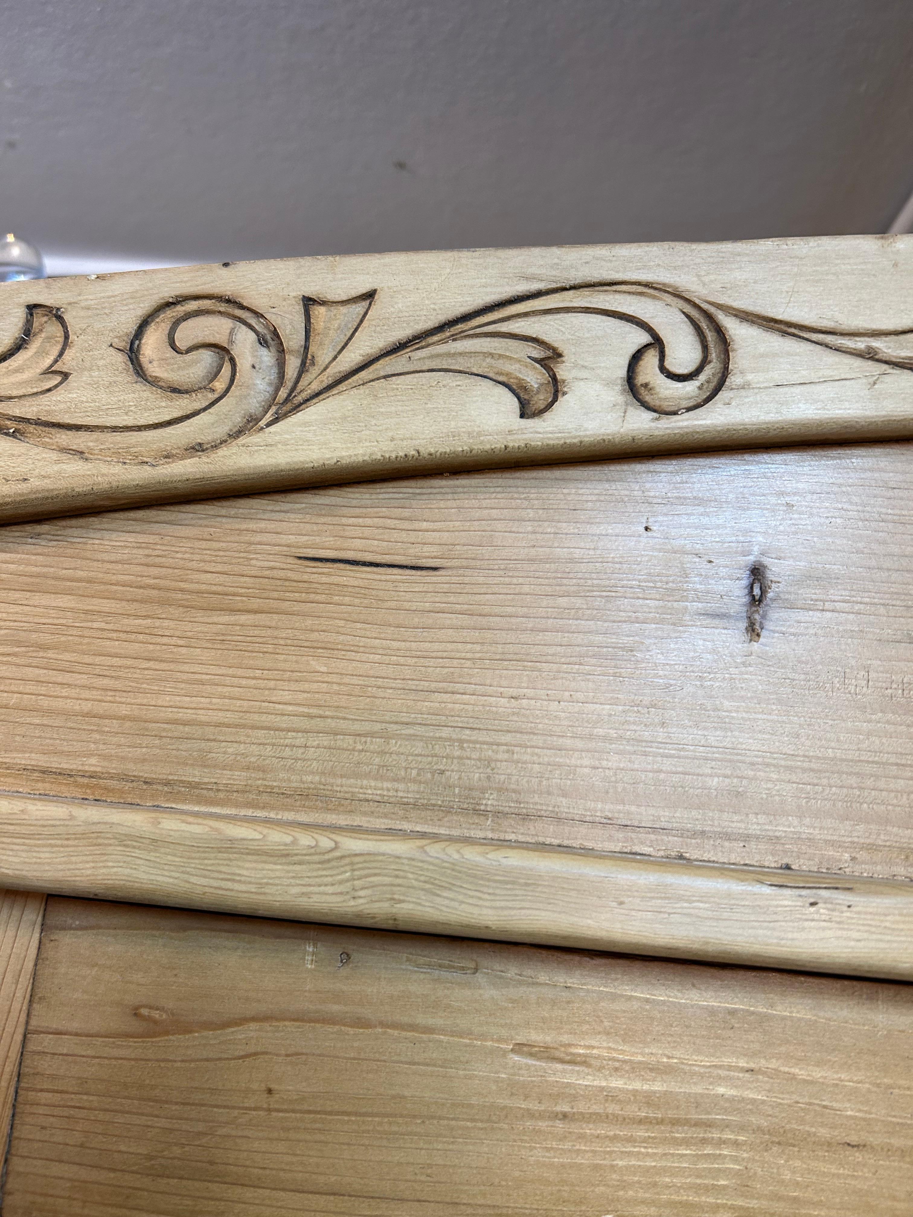 Charming Antique Irish Pine Armoire Cabinet For Sale 8