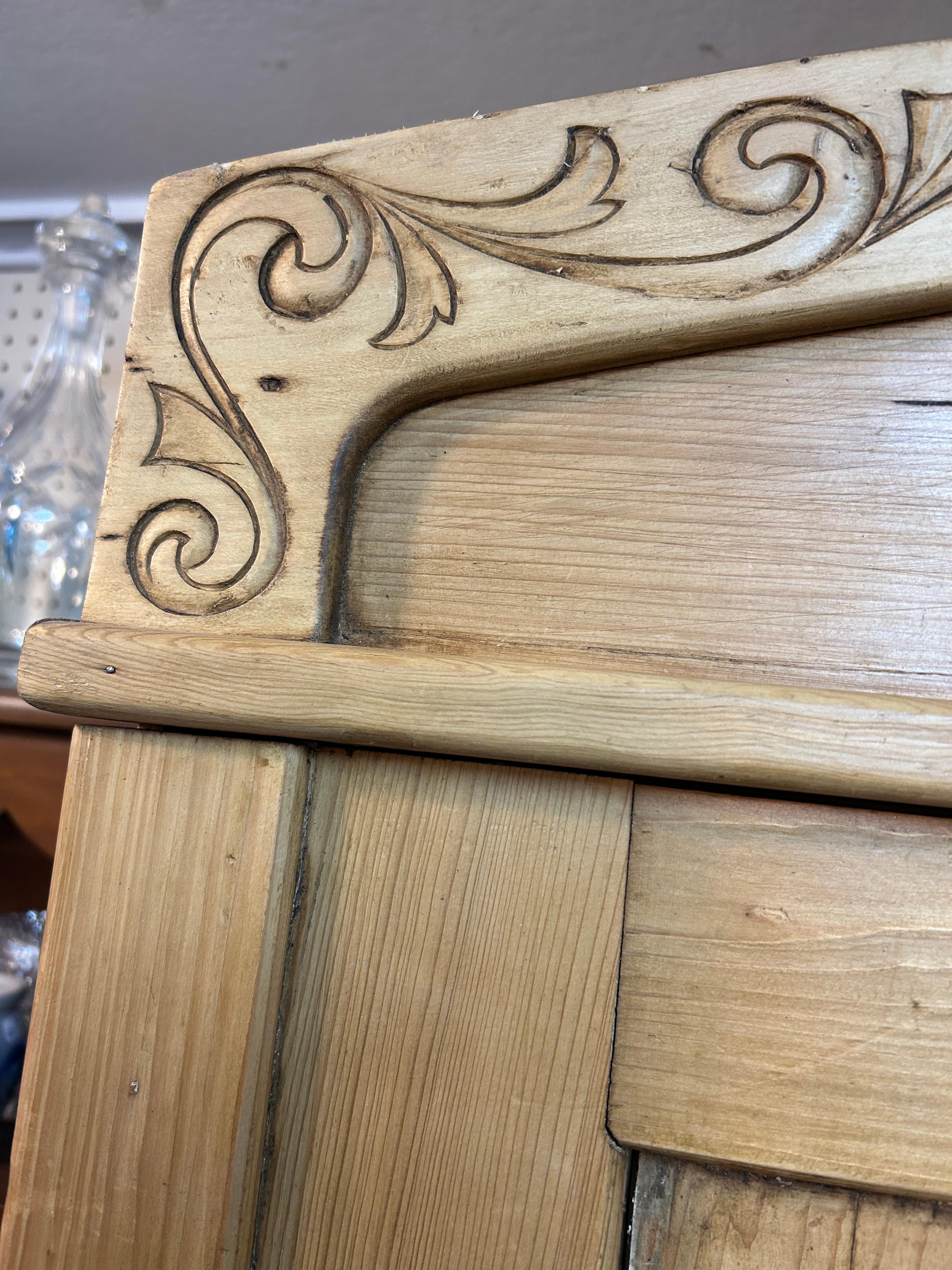 Charming Antique Irish Pine Armoire Cabinet For Sale 10