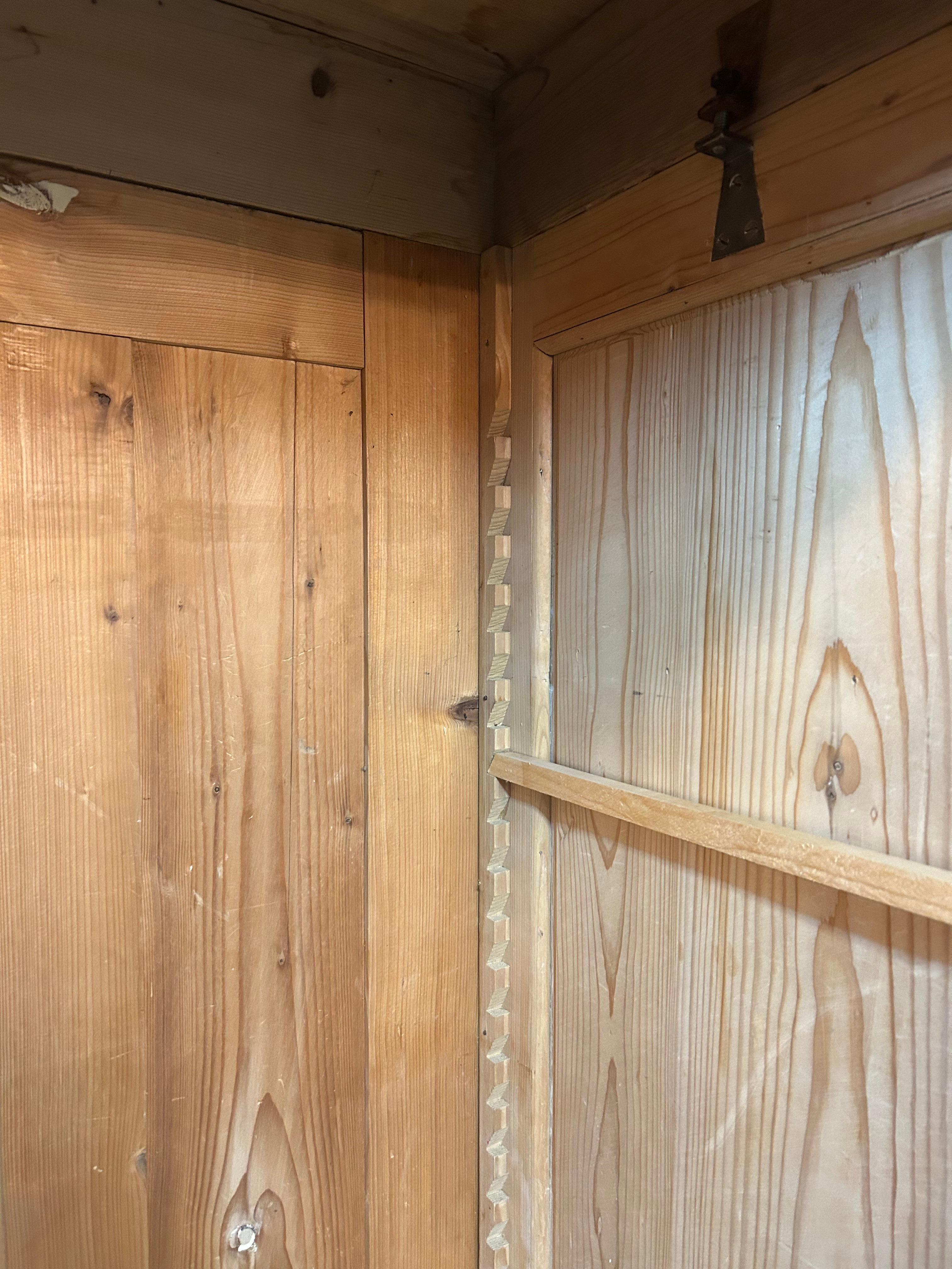 Charming Antique Irish Pine Armoire Cabinet For Sale 1