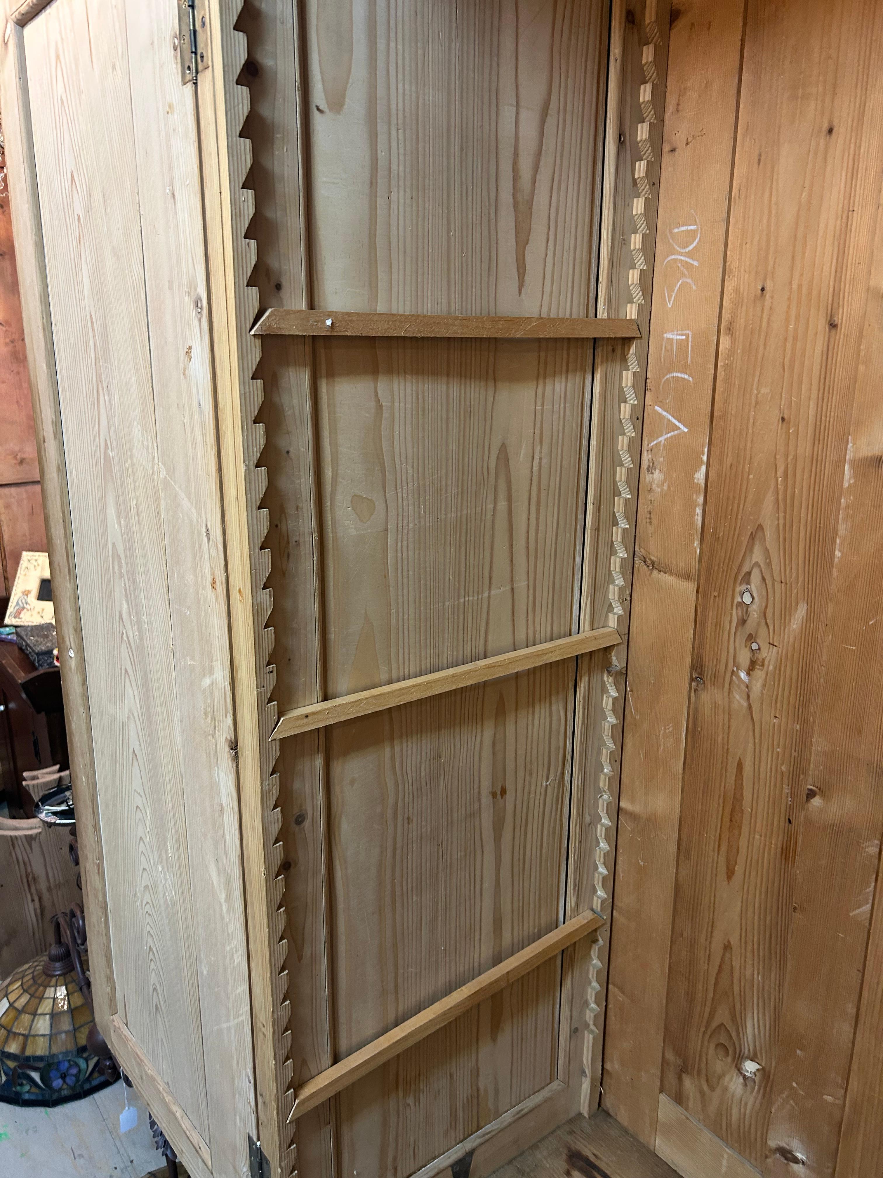 Charming Antique Irish Pine Armoire Cabinet For Sale 3
