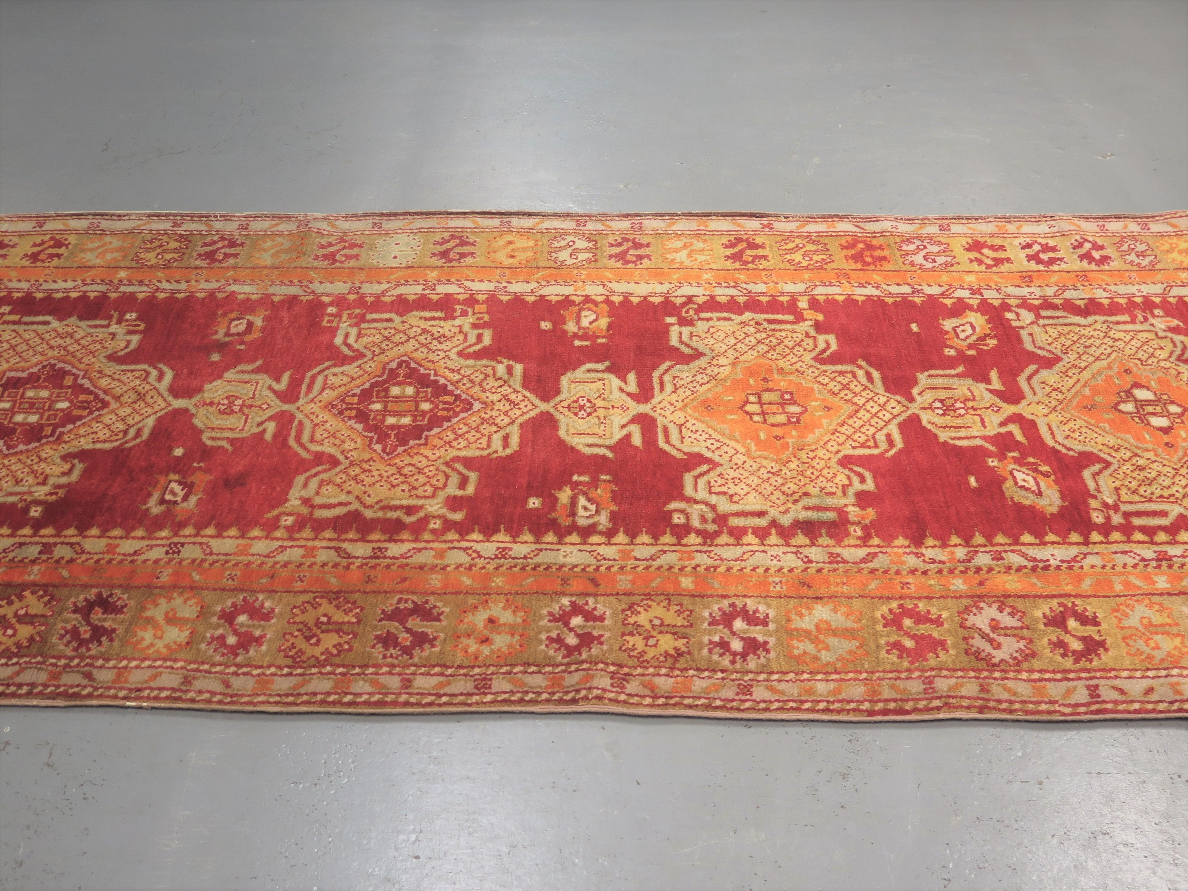 The weaving workshops of Western Anatolia, where Oushak carpets such as this piece were originally made, have a rich history, stretching back at least as far as the Early Modern era – as the 14th Century explorer Marco Polo once wrote, ‘here they