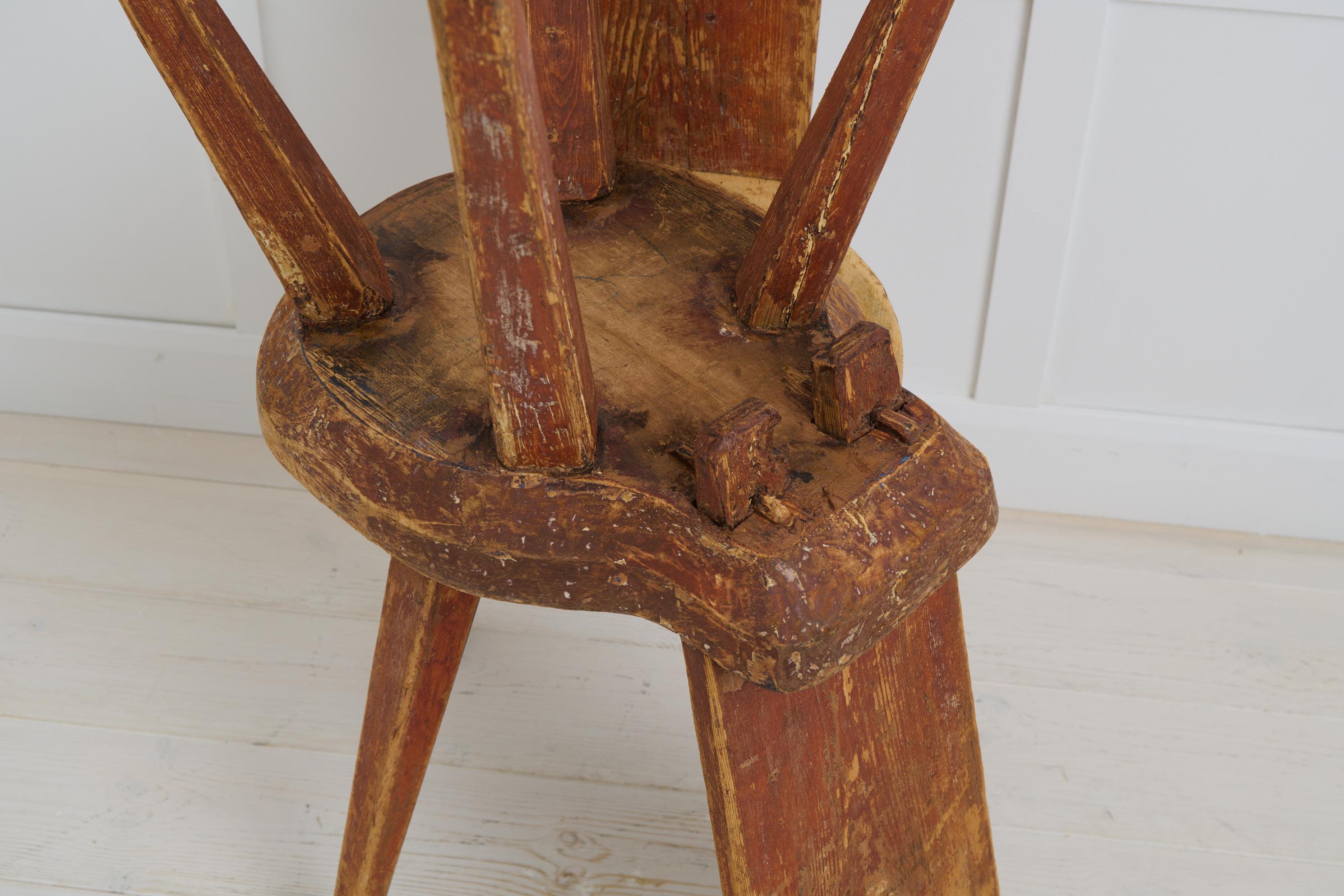 Charming Antique Primitive Folk Art Chairs, from Northern Sweden Made in Pine For Sale 3