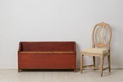 Charming Antique Swedish Folk Art Bench from the Early 1800s, Original Paint
