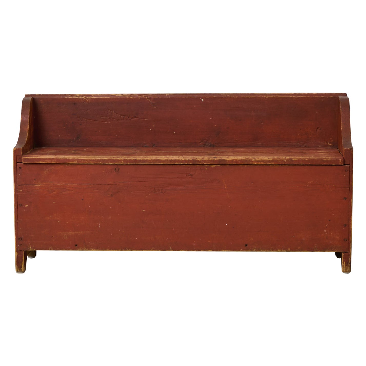 Charming Antique Swedish Folk Art Bench from the Early 1800s, Original Paint For Sale