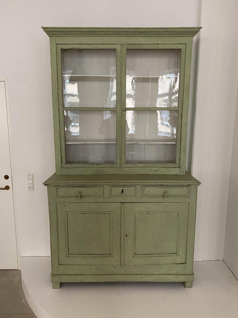 Charming Apple Green Display Cabinet-France, 1920s France 1