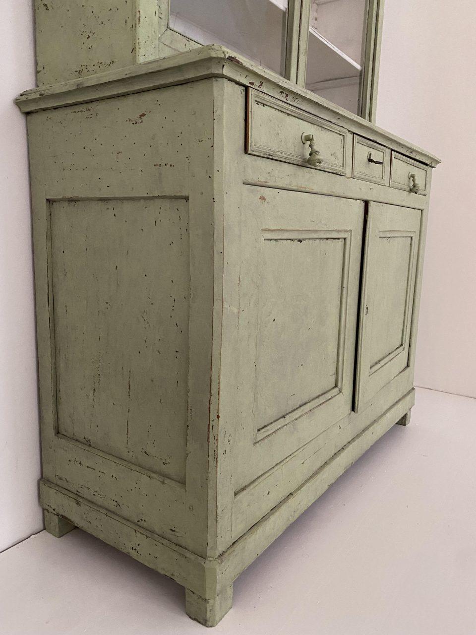 Charming Apple Green Display Cabinet-France, 1920s France In Good Condition In Copenhagen K, DK