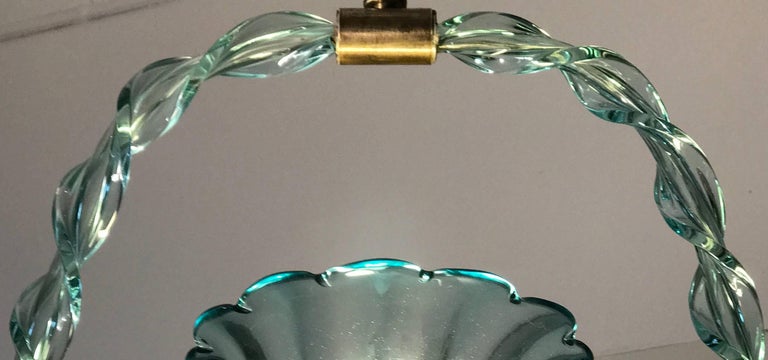 Mid-20th Century Charming 'Aquamarine' Murano Glass Chandelier by Ercole Barovier, 1940s For Sale