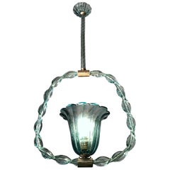 Ein charmanter „Aquamarine“-Kronleuchter aus Muranoglas von Ercole Barovier, 1940er Jahre