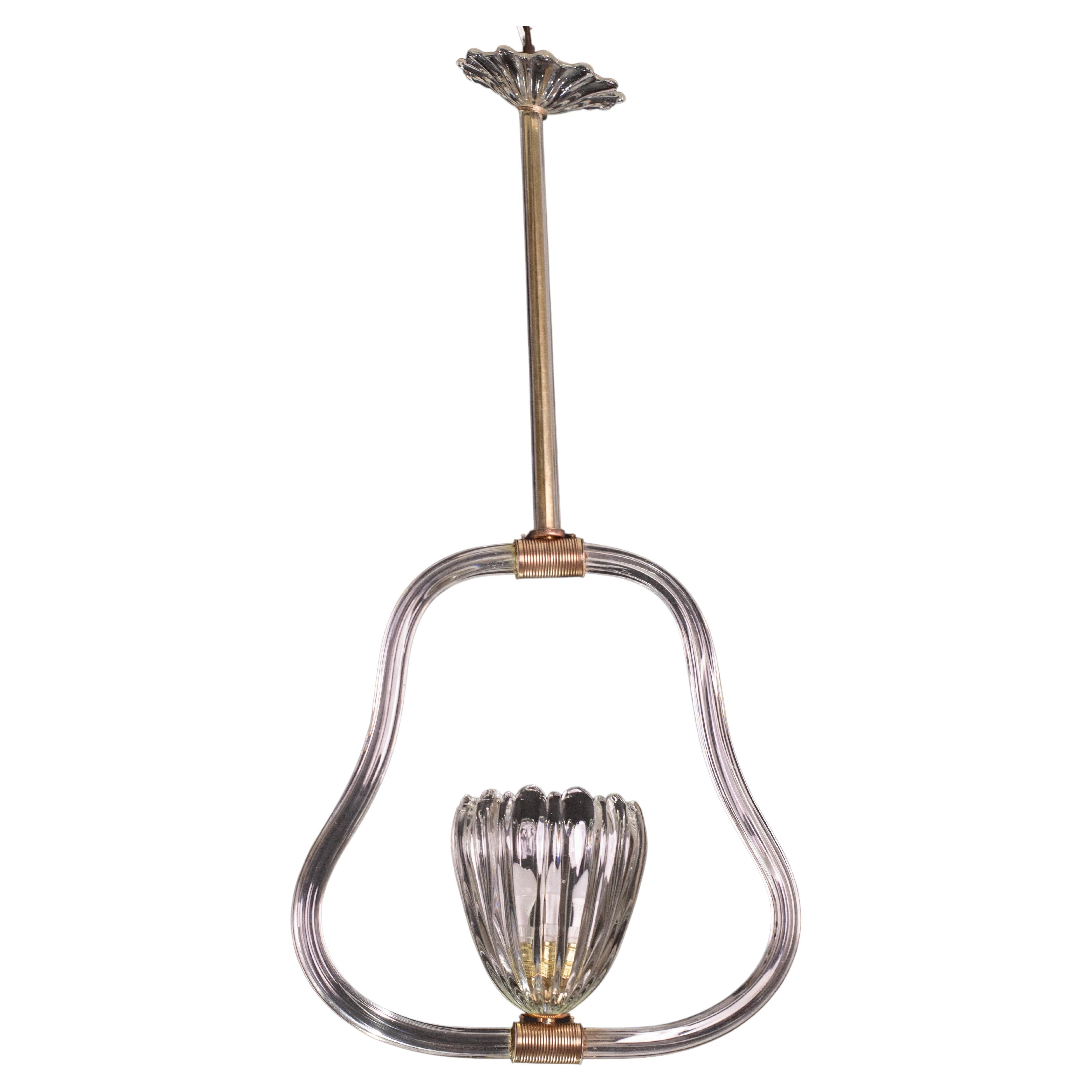 Charming Art Decò Barovier and Toso Chandelier, 1940s