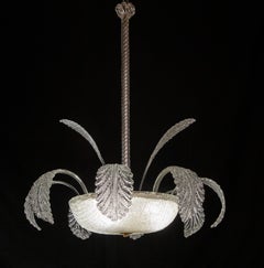 Charme Art Deco Barovier e Toso Chandelier, vetro di Murano, anni '40