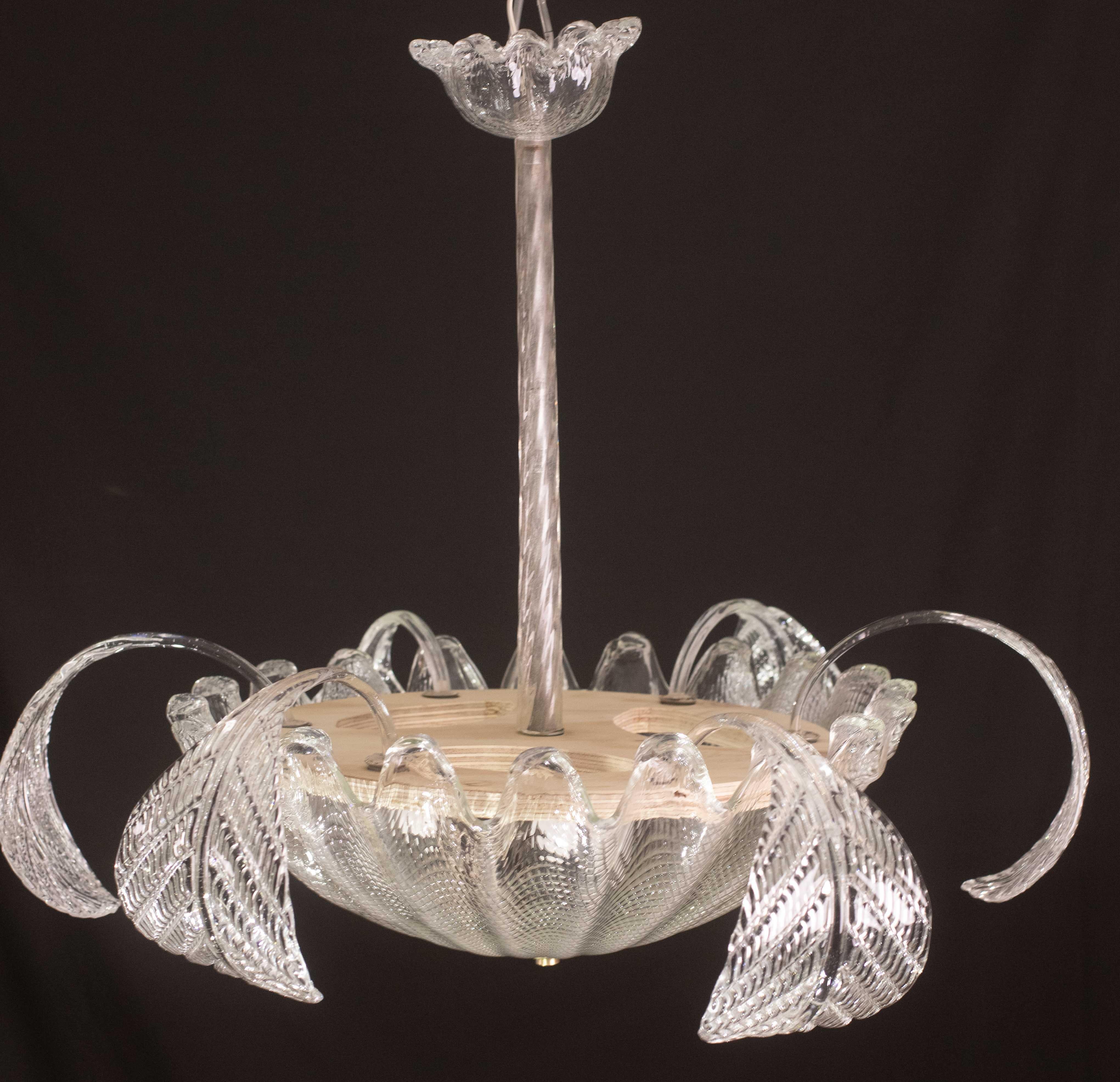 Charming Art Decò, Barovier & Toso Chandelier, Murano Glass, 1950s In Good Condition For Sale In Roma, IT