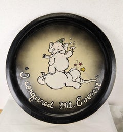 Charming Art Deco Hand Painted Bar Tray, Mount Everest