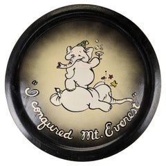 Charming Art Deco Hand Painted Bar Tray, Mount Everest