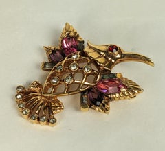 Charming Art Deco Hummingbird Brooch