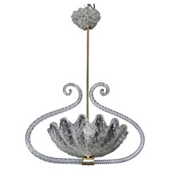 Charmanter Art-Déco-Hängelampe-Kronleuchter von Ercole Barovier, 1940er Jahre