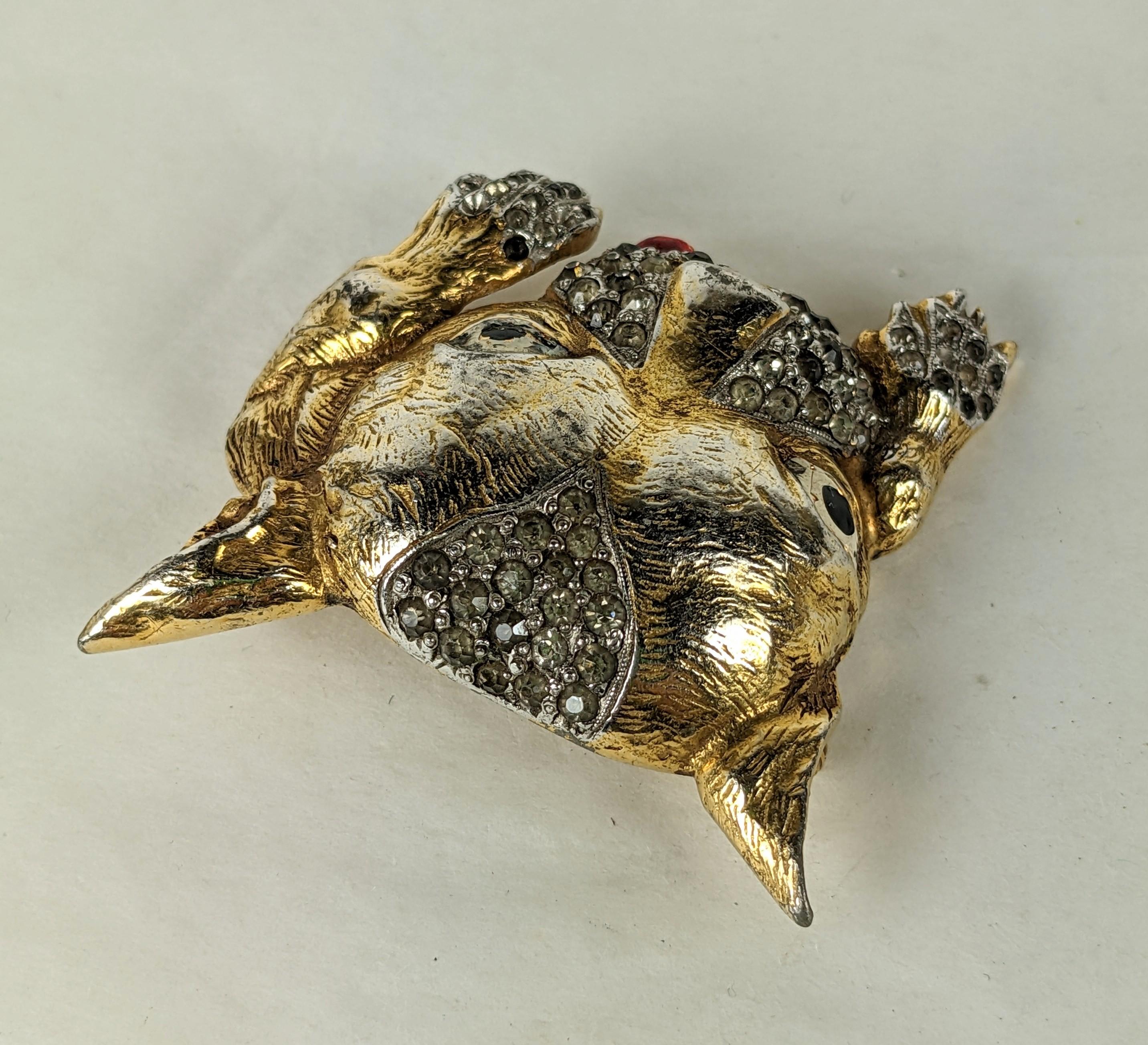 Women's or Men's Charming Art Deco Puppy Brooch For Sale
