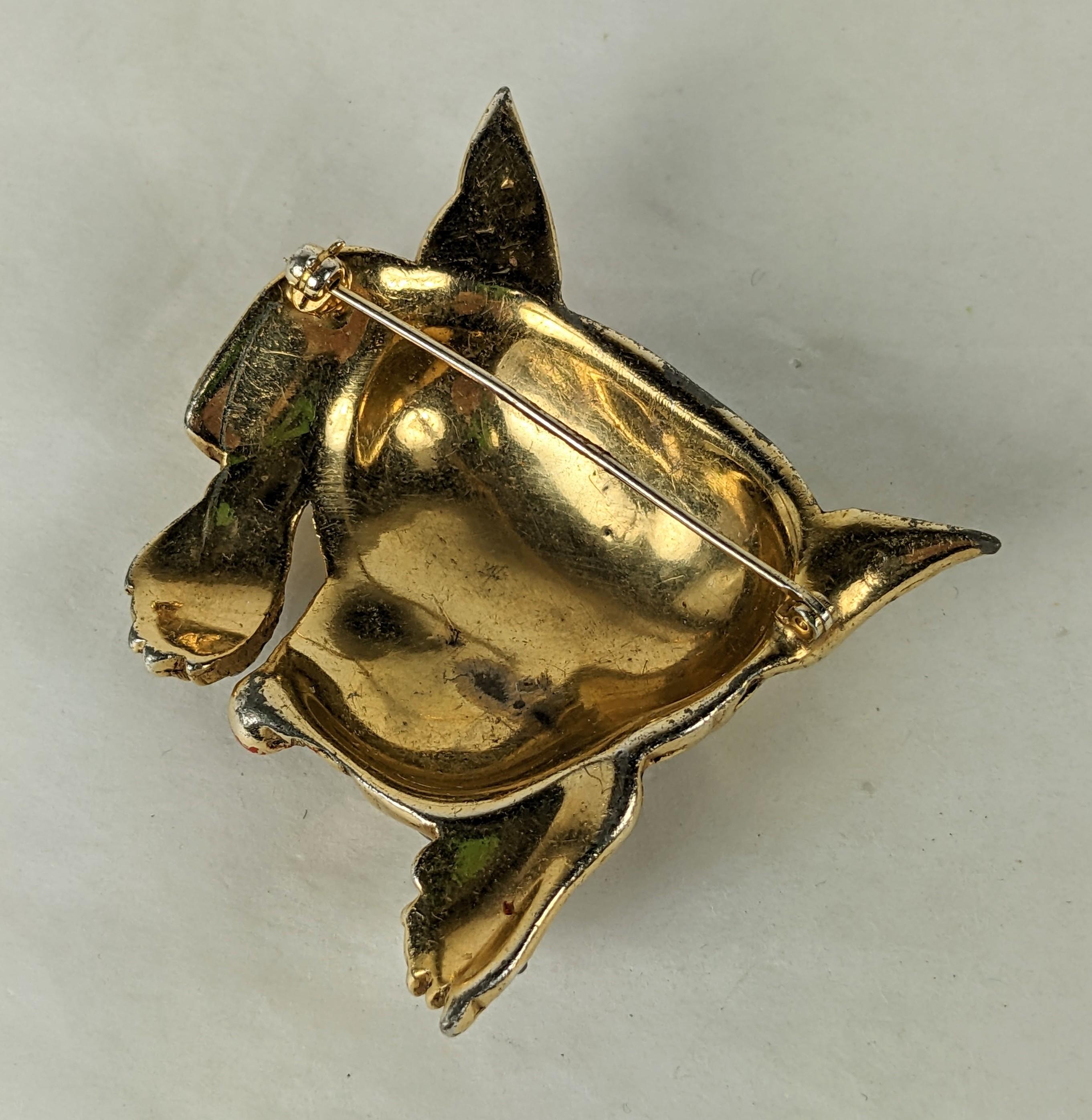 Charming Art Deco Puppy Brooch For Sale 1