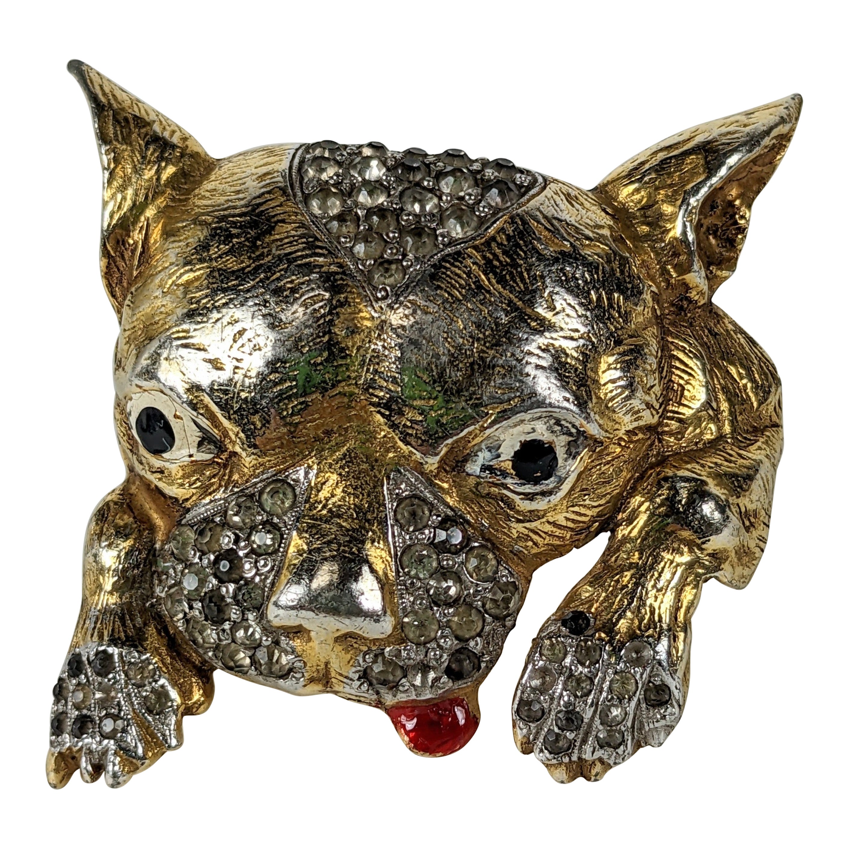 Charming Art Deco Puppy Brooch
