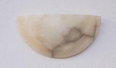 Charming Art Deco White Albaster Wall Light, 1950s