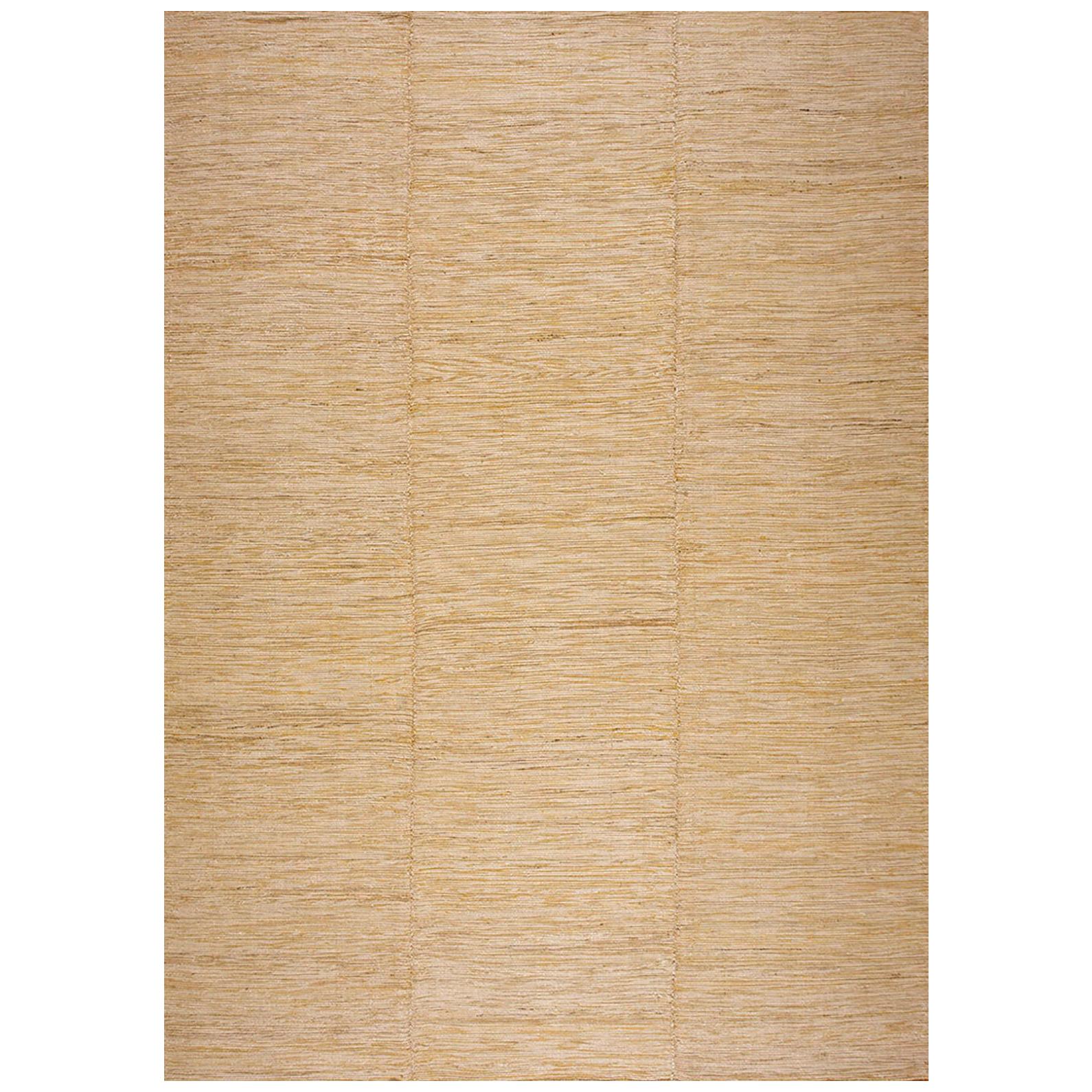 Charmante Beige-Creme Farbe Zeitgenössische Shaker Style Flachgewebe Teppich 9 x 12 im Angebot
