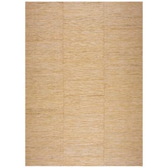 Charming Beige-Cream Color Contemporary Shaker Style Flat-Weave Rug 9 x 12