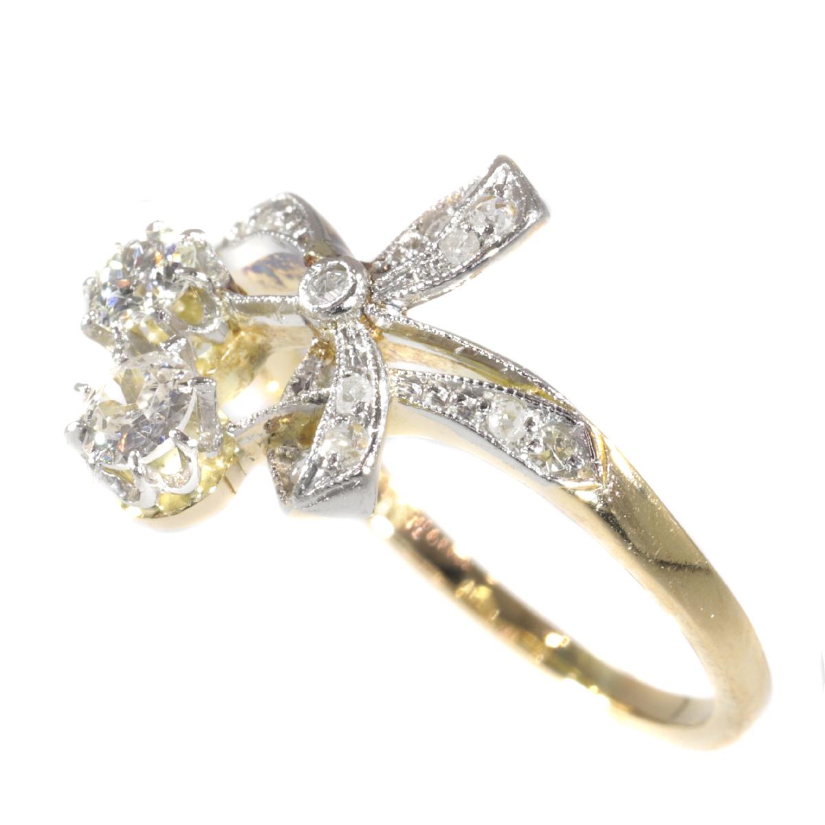 Charming Belle Époque Diamond Engagement Ring, 1900s In Excellent Condition For Sale In Antwerp, BE