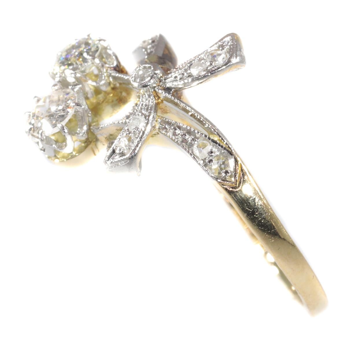 Women's Charming Belle Époque Diamond Engagement Ring, 1900s For Sale