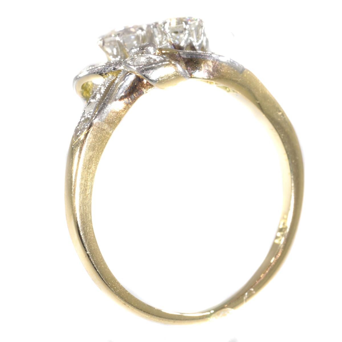 Charming Belle Époque Diamond Engagement Ring, 1900s For Sale 1