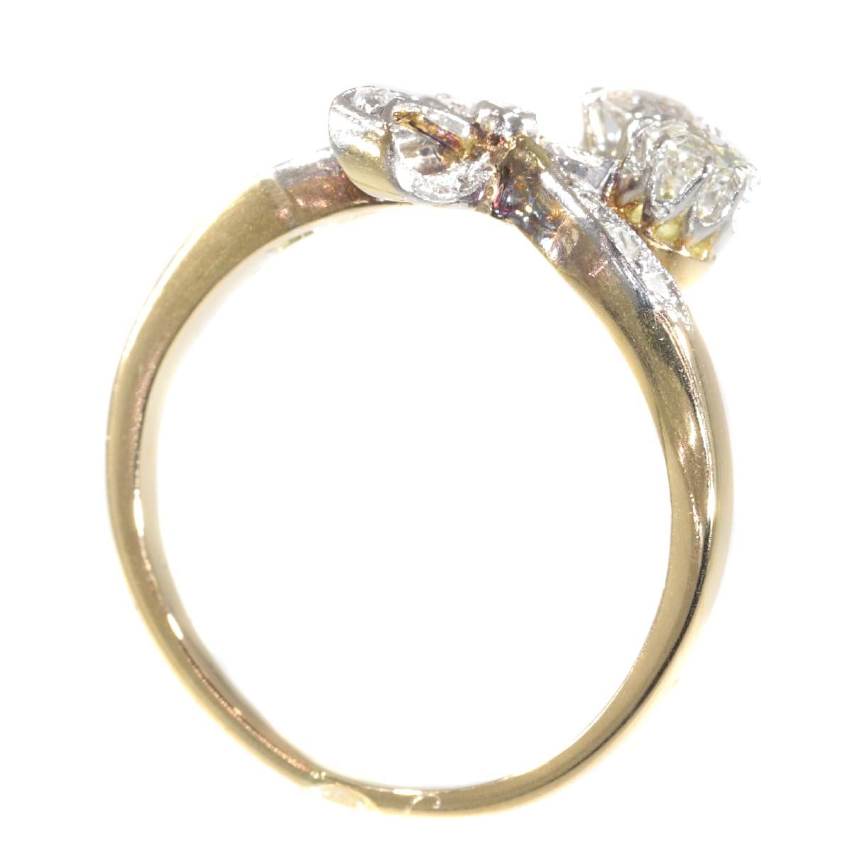 Charming Belle Époque Diamond Engagement Ring, 1900s For Sale 2