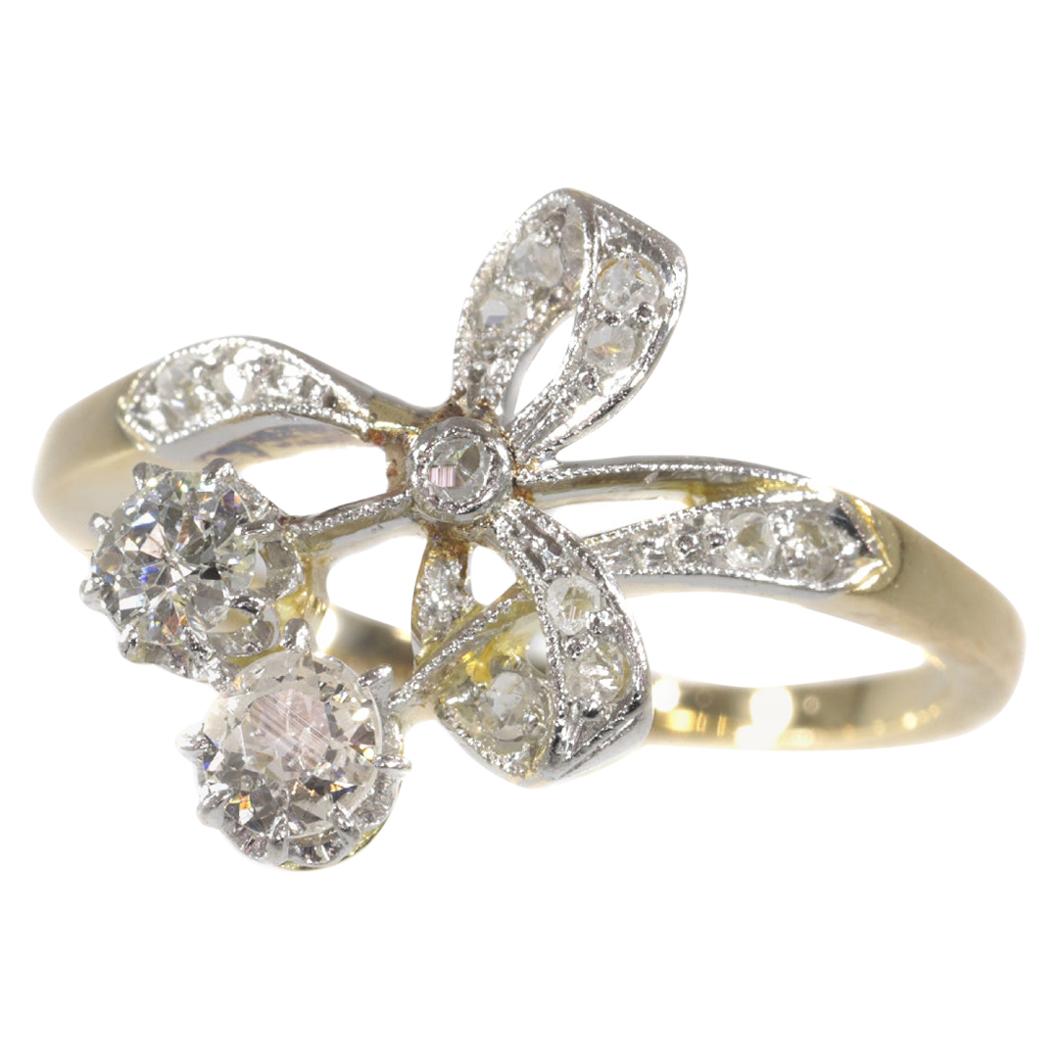 Charming Belle Époque Diamond Engagement Ring, 1900s For Sale