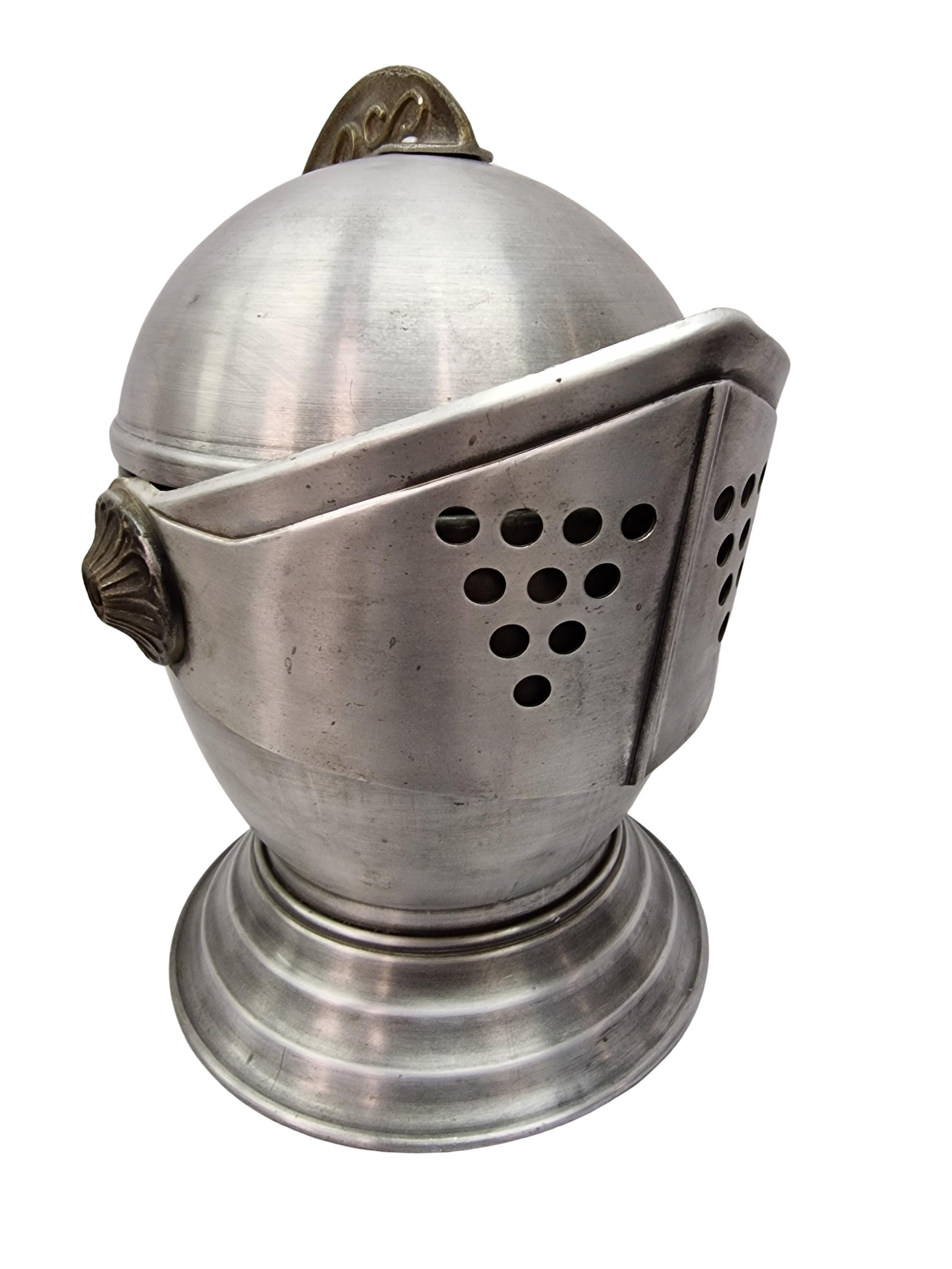 Encantadora cubitera grande, caballero con visera, enfriador de vino, años 70, Italia en venta 5