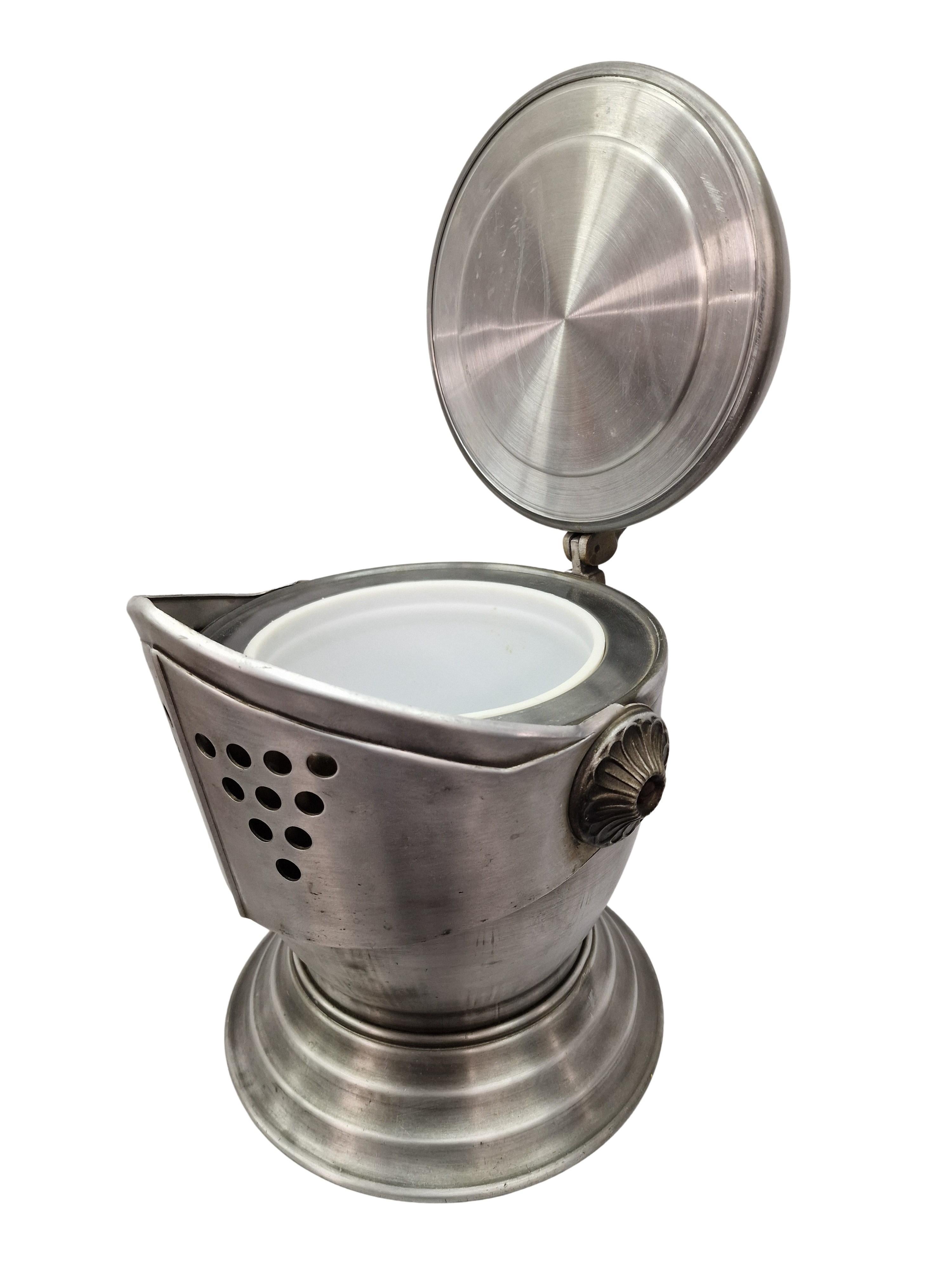 Encantadora cubitera grande, caballero con visera, enfriador de vino, años 70, Italia en venta 1