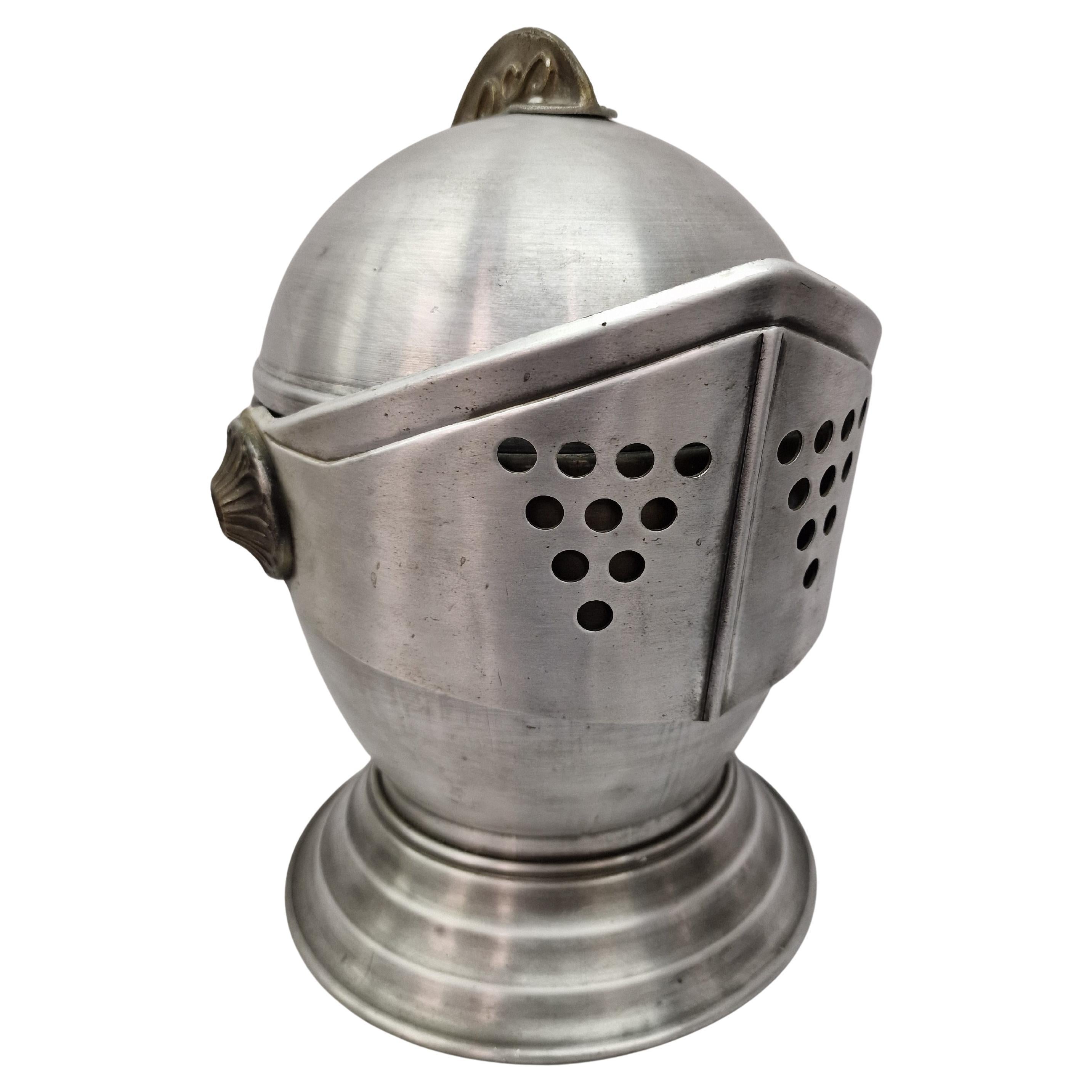 Charming big ice bucket, knight with visor, wine cooler, 1970s, Italy