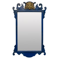 Charming Blue Lacquered Toilet Mirror Featuring Dionysus