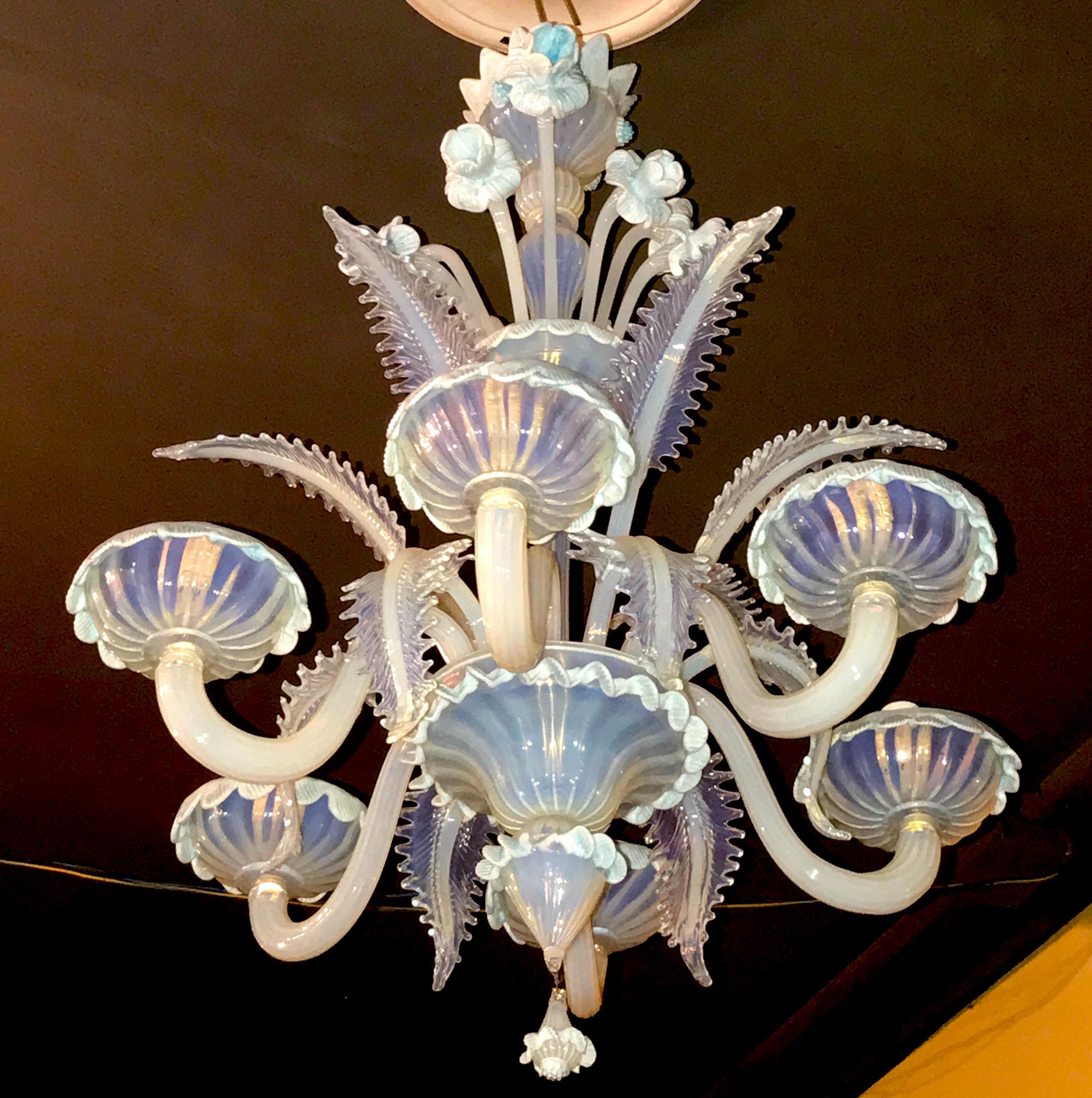 Charming Blue Murano Glass Chandelier, Venice, 1960 2